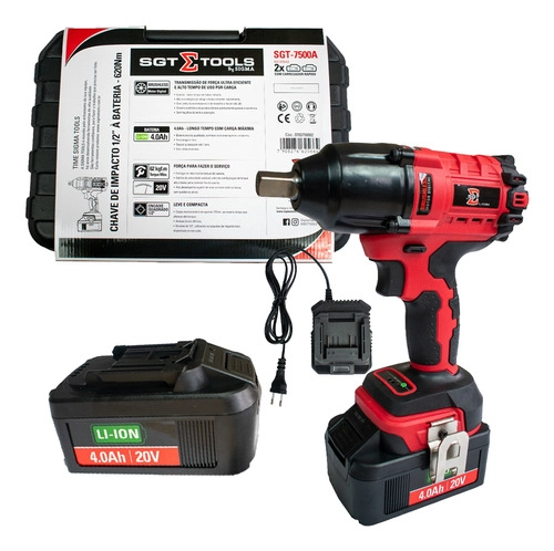 Chave de Impacto SGT7500A c/ 2 Bateria 20V Bruchless SIGMA Chave de Impacto SGT7500A c/ 2 Bateria 20V Bruchless SIGMA