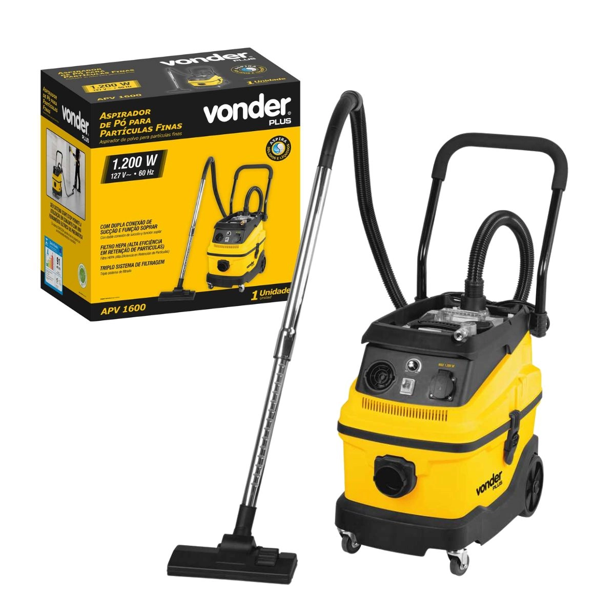 Aspirador de Pó para partículas finas 30L 1600W APV1600 Aspirador de Pó para partículas finas 30L 1600W APV1600