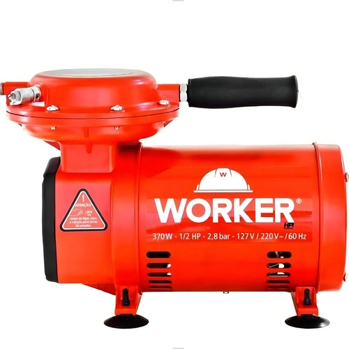 Compressor Ar Direto Portátil Bivolt 370w Com Pistola Worker