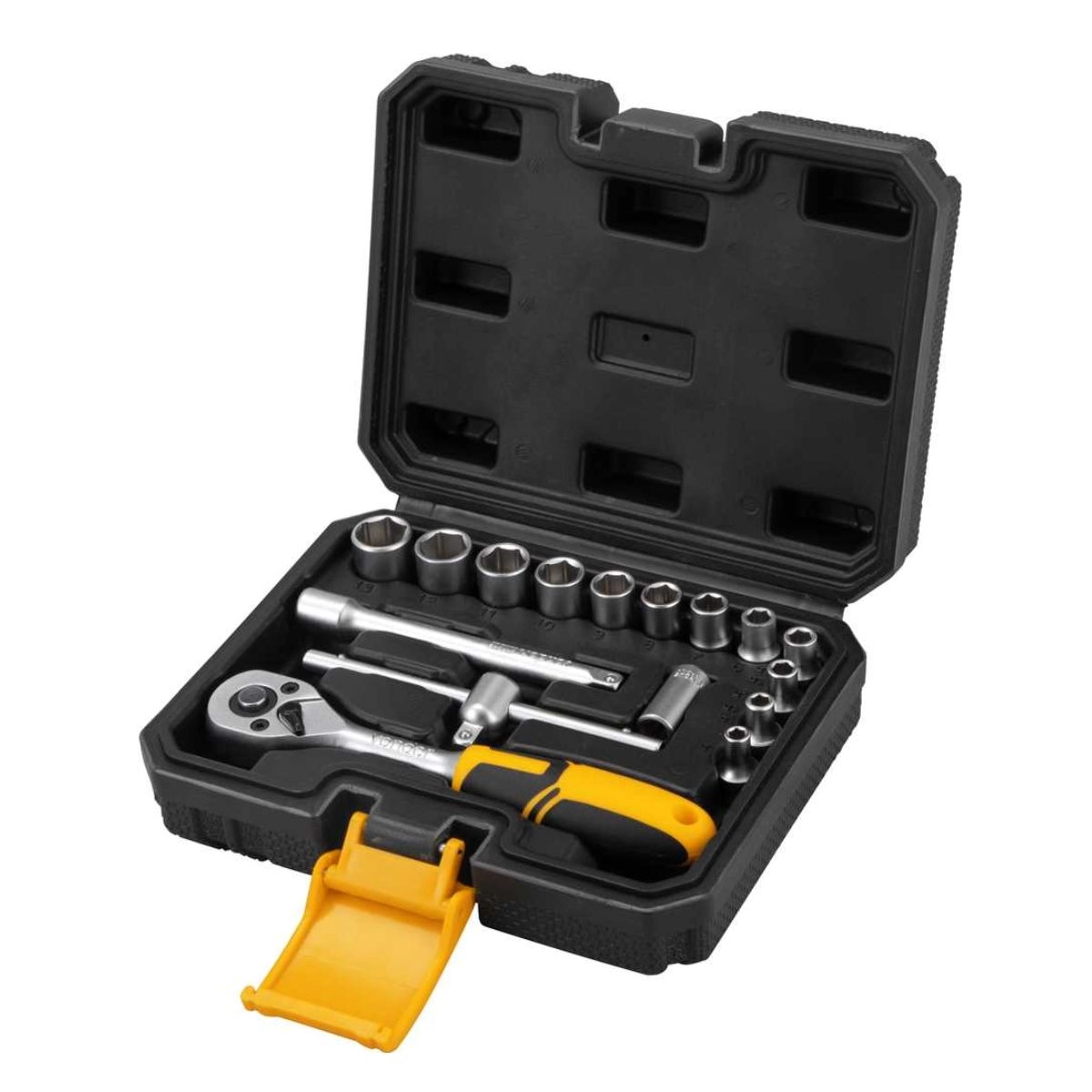 Jogo de soquetes sextavados c/encaixe e catraca 16pçs VONDER