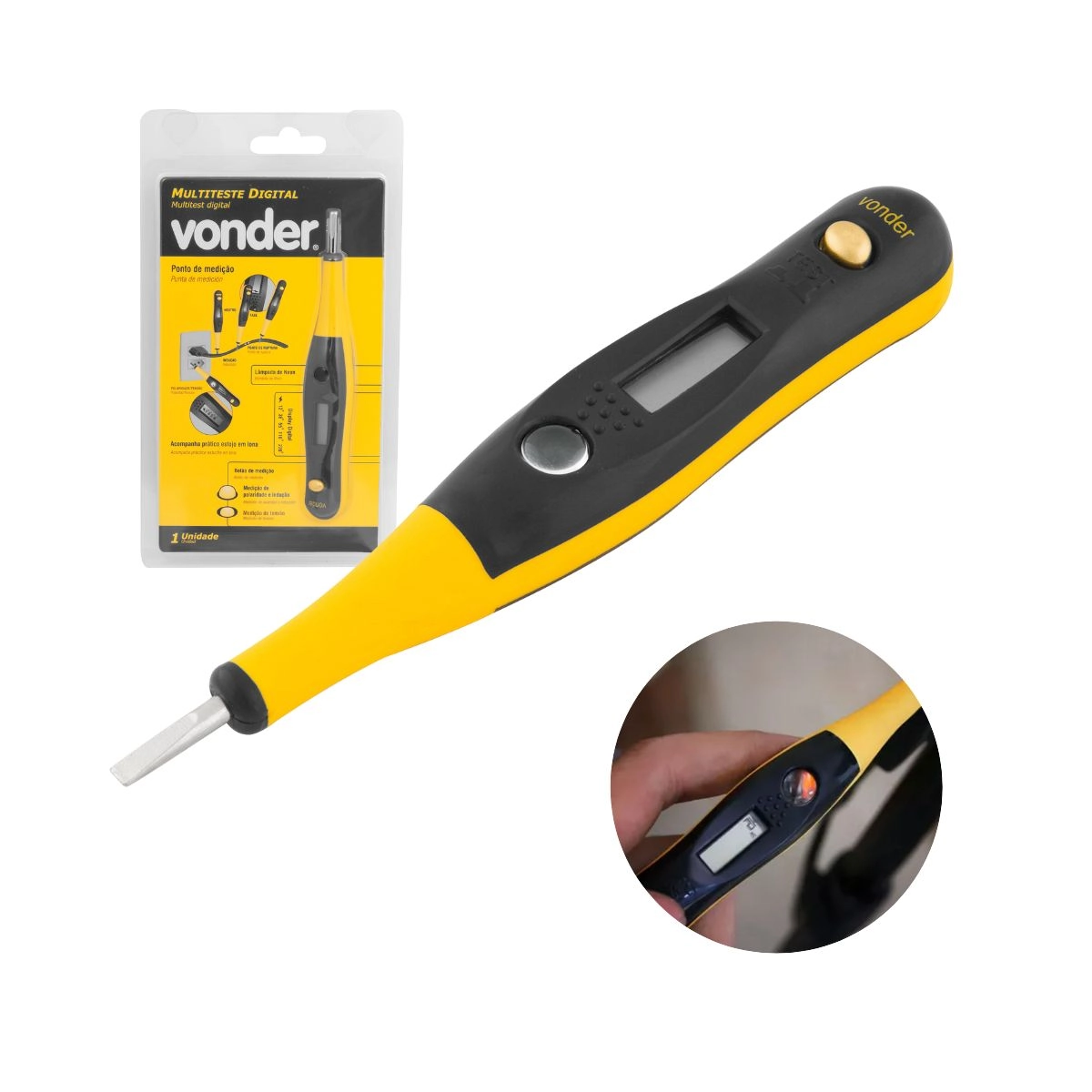 Caneta Multiteste digital Teste de Tensão VONDER Caneta Multiteste digital Teste de Tensão VONDER