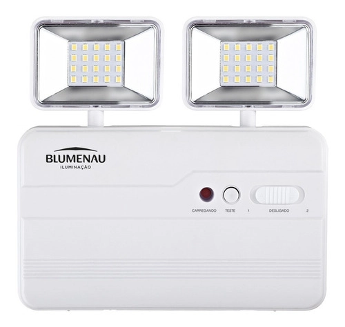 Kit 5 Luminária de Emergência LED Blumenau Iluminação 2 Faróis Quadrados 1200 Lúmens Bivolt Kit 5 Luminária de Emergência LED Blumenau Iluminação 2 Faróis Quadrados 1200 Lúmens Bivolt