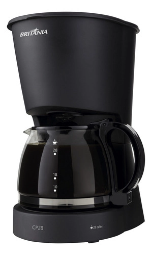 Cafeteira Elétrica 28 Cafezinhos CP28 Preta Britânia Cafeteira Elétrica 28 Cafezinhos CP28 Preta Britânia