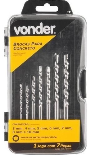 Jogo de brocas para concreto com 7 peças VONDER 