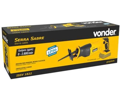Kit Vonder - 01Serra Sabre 18V ISSV1822 + 02 Bateria 4Ah IBV1804 + 01 Carregador ICBV1805