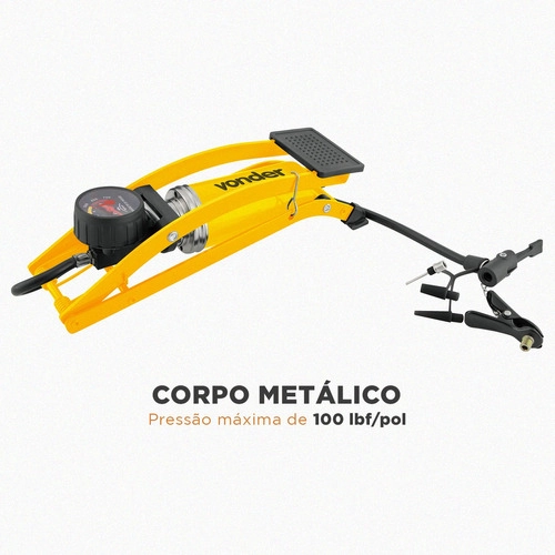 Bomba de ar para encher pneus com pedal VONDER