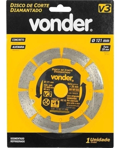 Disco Diamantado 121mm V3 Segmentado Vonder Disco Diamantado 121mm V3 Segmentado Vonder