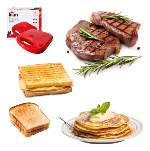 Sanduicheira e Grill Kian Vermelho Sanduicheira e Grill Kian Vermelho