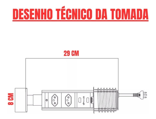 Torre com 3 tomadas Renna Torre com 3 tomadas Renna