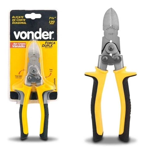 Alicate corte diagonal 7.1/2" Força Dupla Vonder Alicate corte diagonal 7.1/2" Força Dupla Vonder