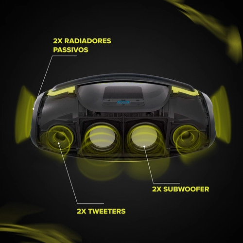 Caixa Som Alto Falante Bluetooth By Alok Hyperboom1000 Waaw