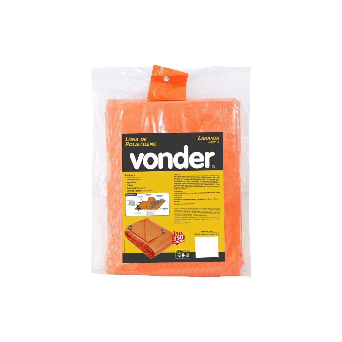 Lona de polietileno laranja 3mx3m VONDER