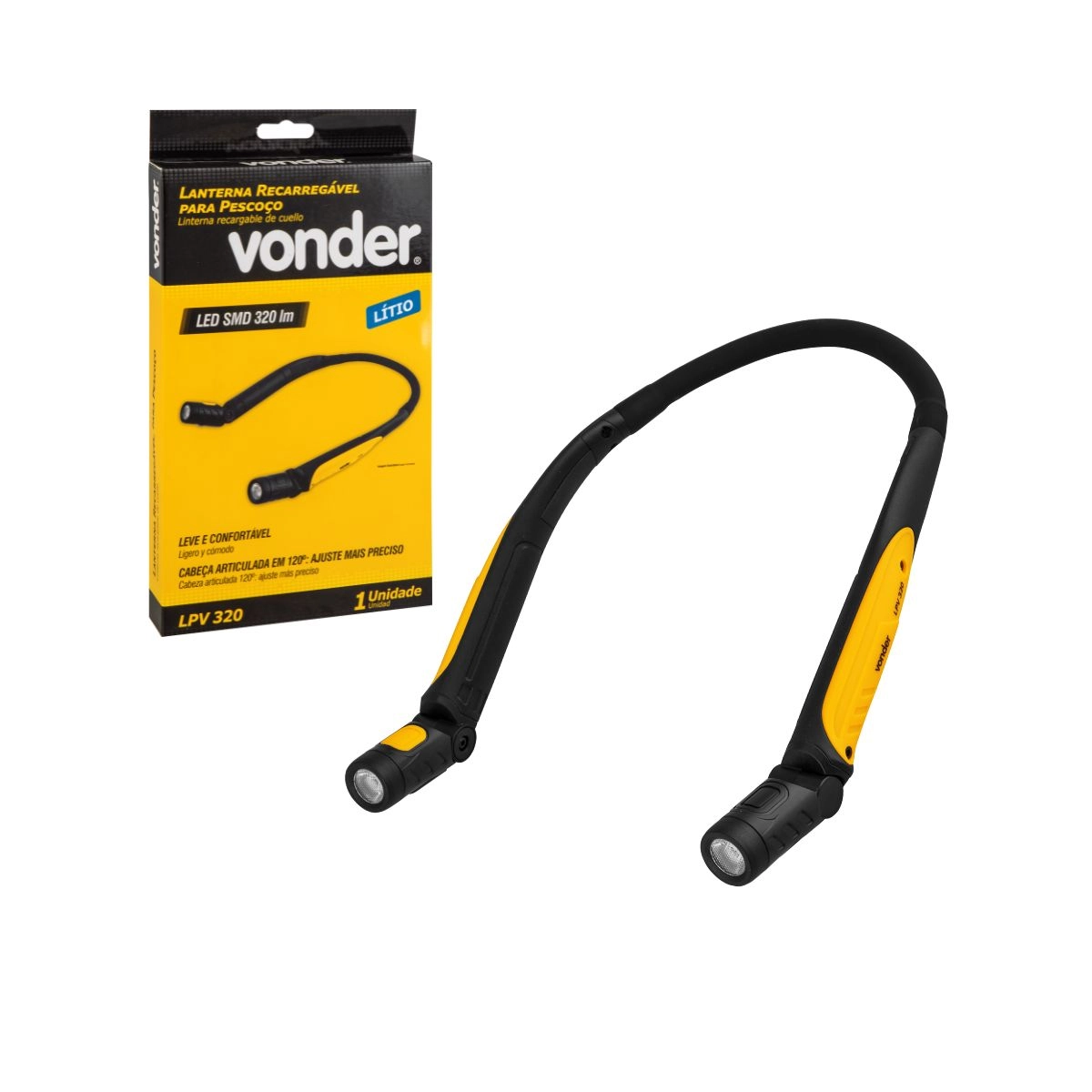Lanterna recarregável para pescoço LPV320 VONDER Lanterna recarregável para pescoço LPV320 VONDER