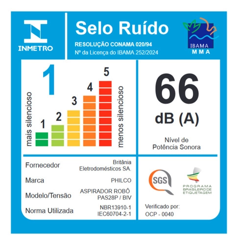 Aspirador de Pó Robô 35W Função MOP PAS28P Bivolt Philco Aspirador de Pó Robô 35W Função MOP PAS28P Bivolt Philco