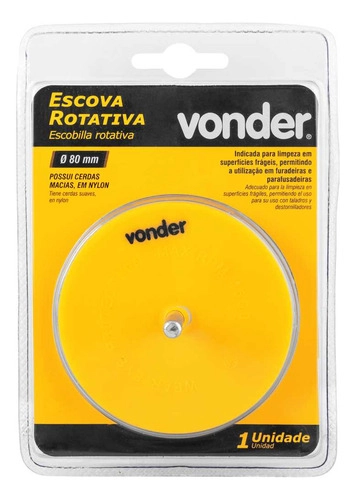 Escova rotativa 80 mm em nylon VONDER Escova rotativa 80 mm em nylon VONDER