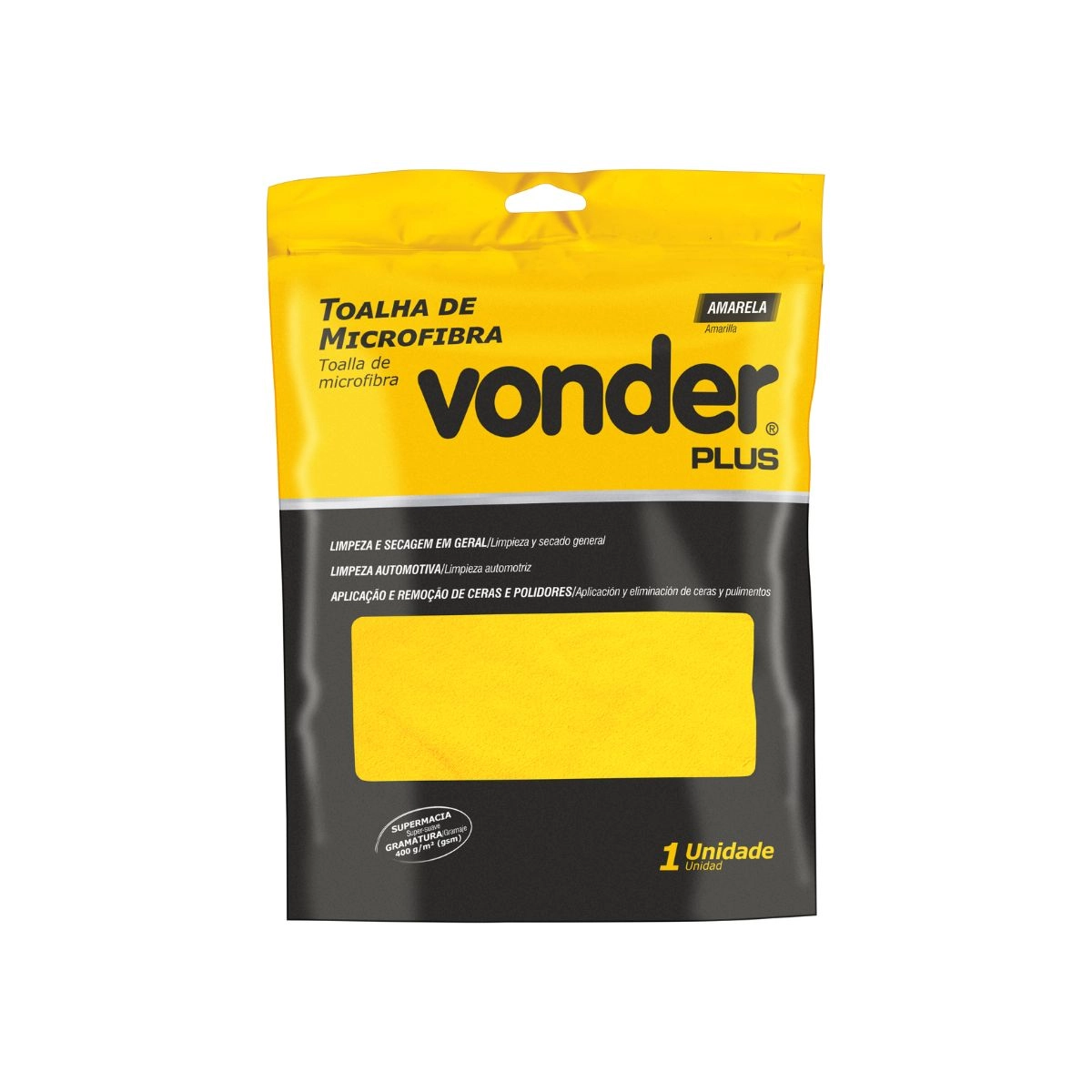 Toalha de microfibra 40cmx60cm 400 g/m² VONDER PLUS Toalha de microfibra 40cmx60cm 400 g/m² VONDER PLUS