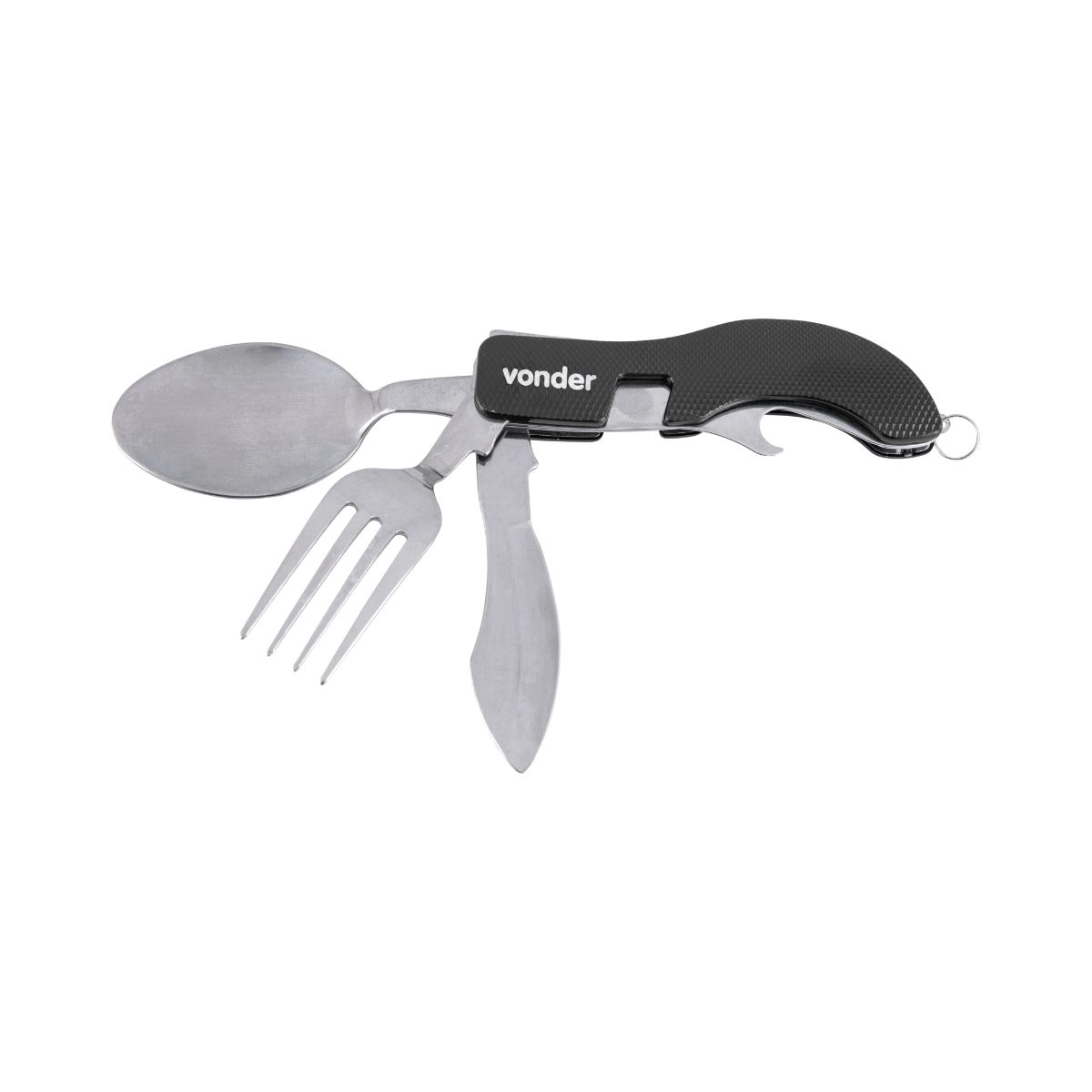 Canivete multiuso em aço inox com talheres 4 em 1 VONDER Canivete multiuso em aço inox com talheres 4 em 1 VONDER
