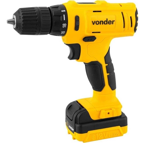 Parafusadeira/furadeira a bateria 12V fonte bivolt automática PFV120 VONDER Parafusadeira/furadeira a bateria 12V fonte bivolt automática PFV120 VONDER