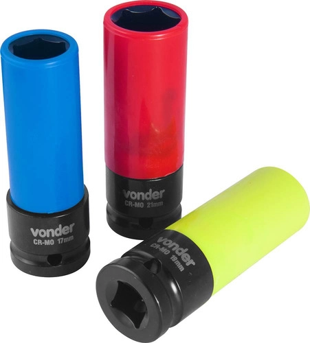 Jogo de soquetes de impacto longo com 3 peças VONDER Jogo de soquetes de impacto longo com 3 peças VONDER