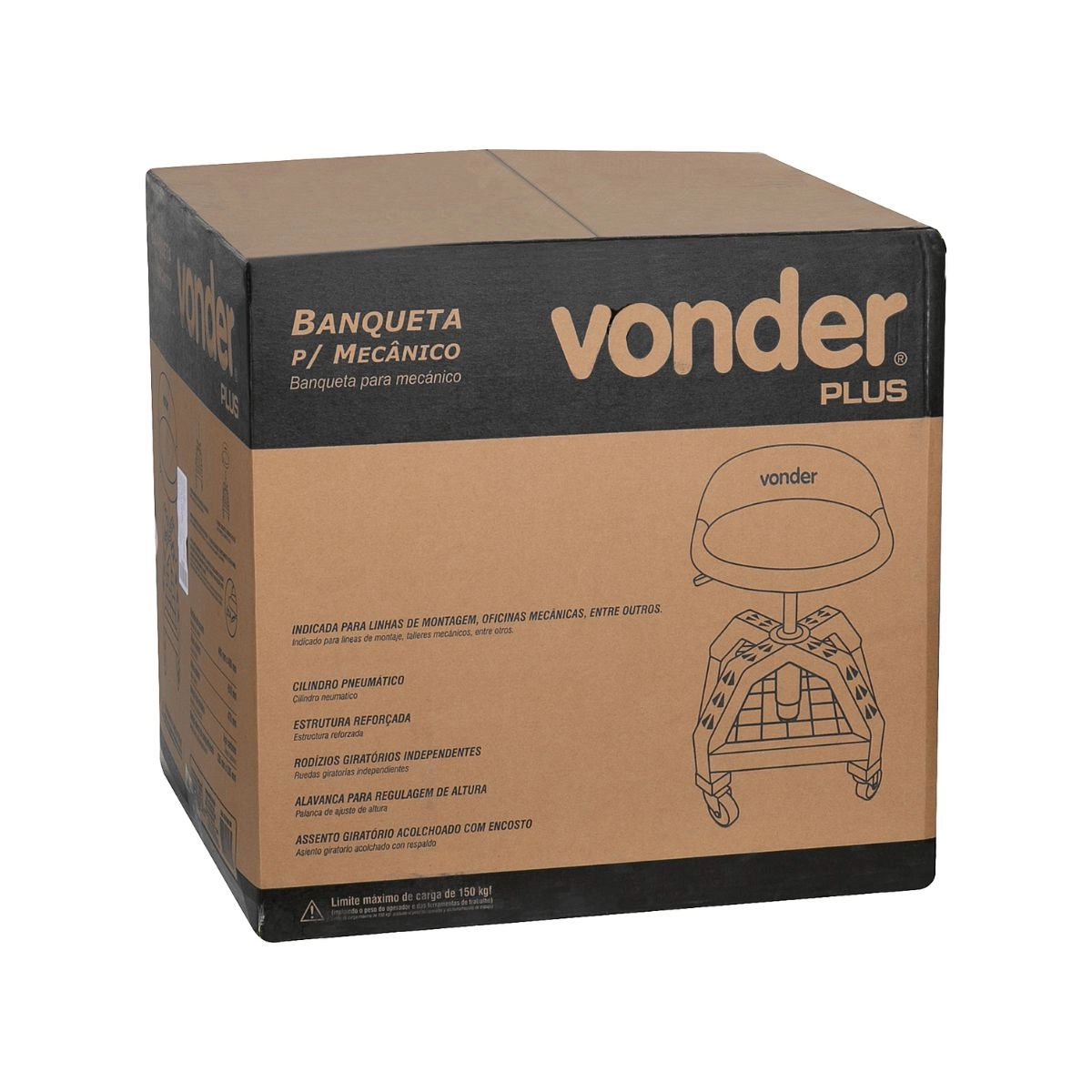 Banqueta Giratória para mecânico com rodas VONDER PLUS Banqueta Giratória para mecânico com rodas VONDER PLUS