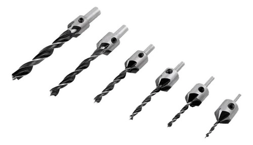 Jogo de brocas 3 pontas com escareador com 7 peças VONDER Jogo de brocas 3 pontas com escareador com 7 peças VONDER