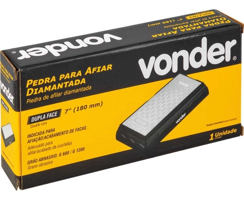 Pedra para afiar diamantada,base de 7" dupla face G 600/1200 VONDER