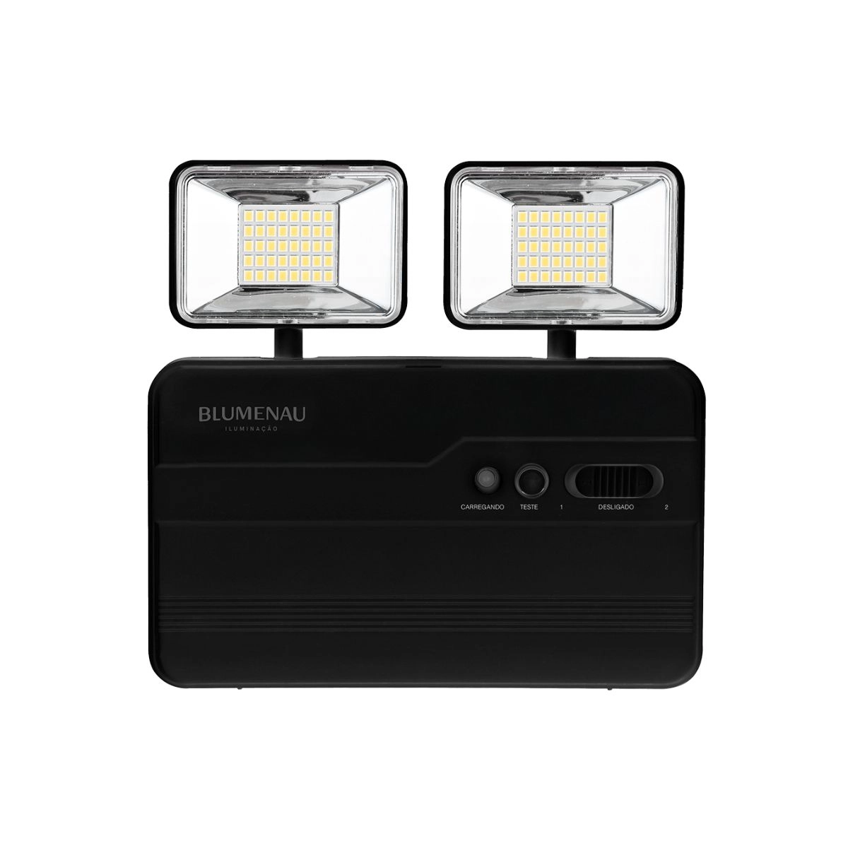 Kit 4 Luminária Emergência LED 2Faróis 5W 1200lm Preta Blumenau Kit 4 Luminária Emergência LED 2Faróis 5W 1200lm Preta Blumenau