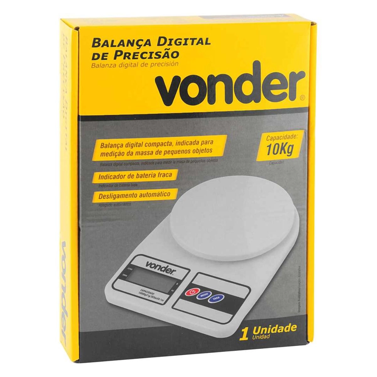 Balança digital de precisão 10kg VONDER Balança digital de precisão 10kg VONDER