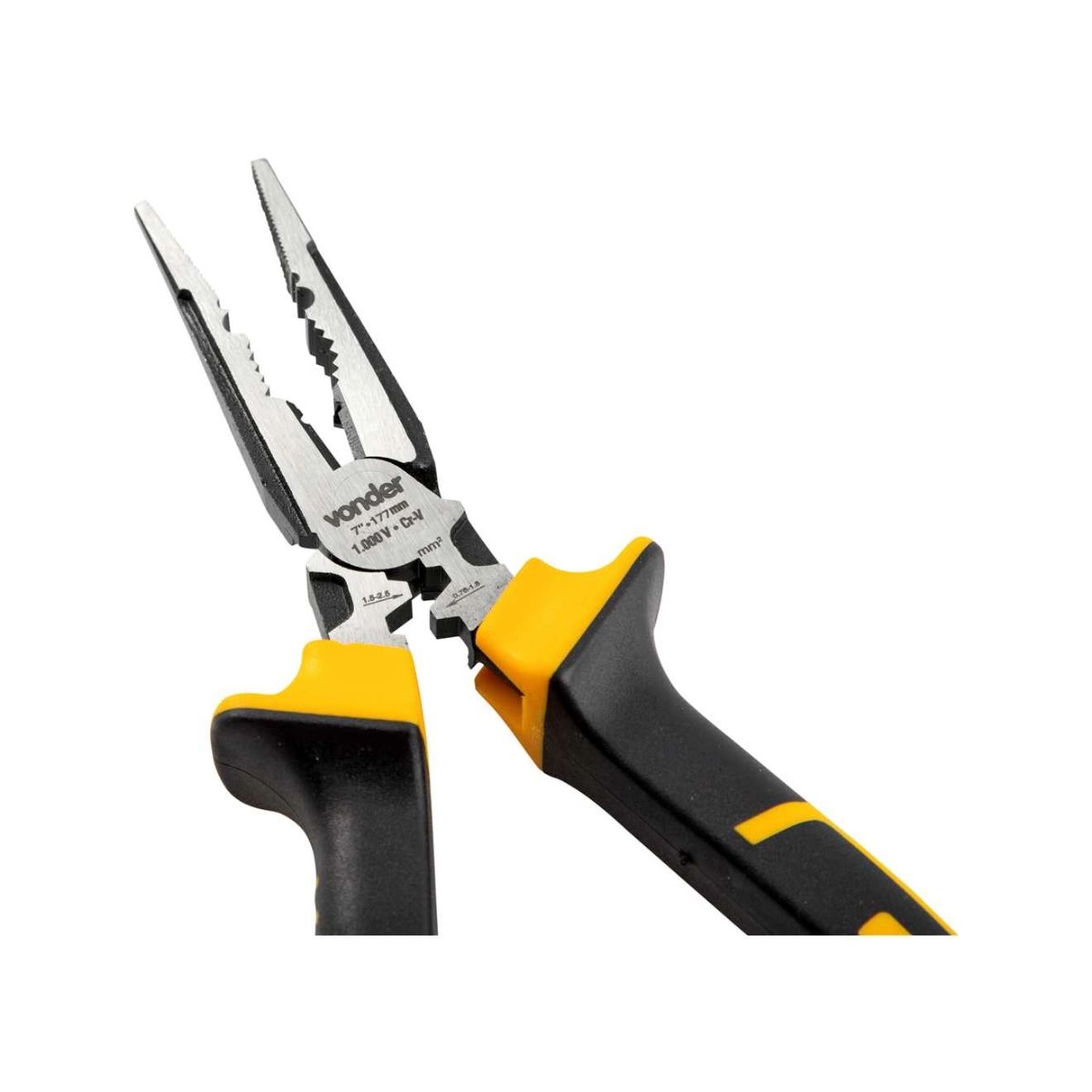 Alicate bico meia-cana reto 7" para eletricista VONDER Alicate bico meia-cana reto 7" para eletricista VONDER