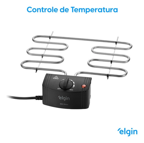 Churrasqueira Elétrica Preta BBQ SHOW CHU 2000W ELGIN 220V 