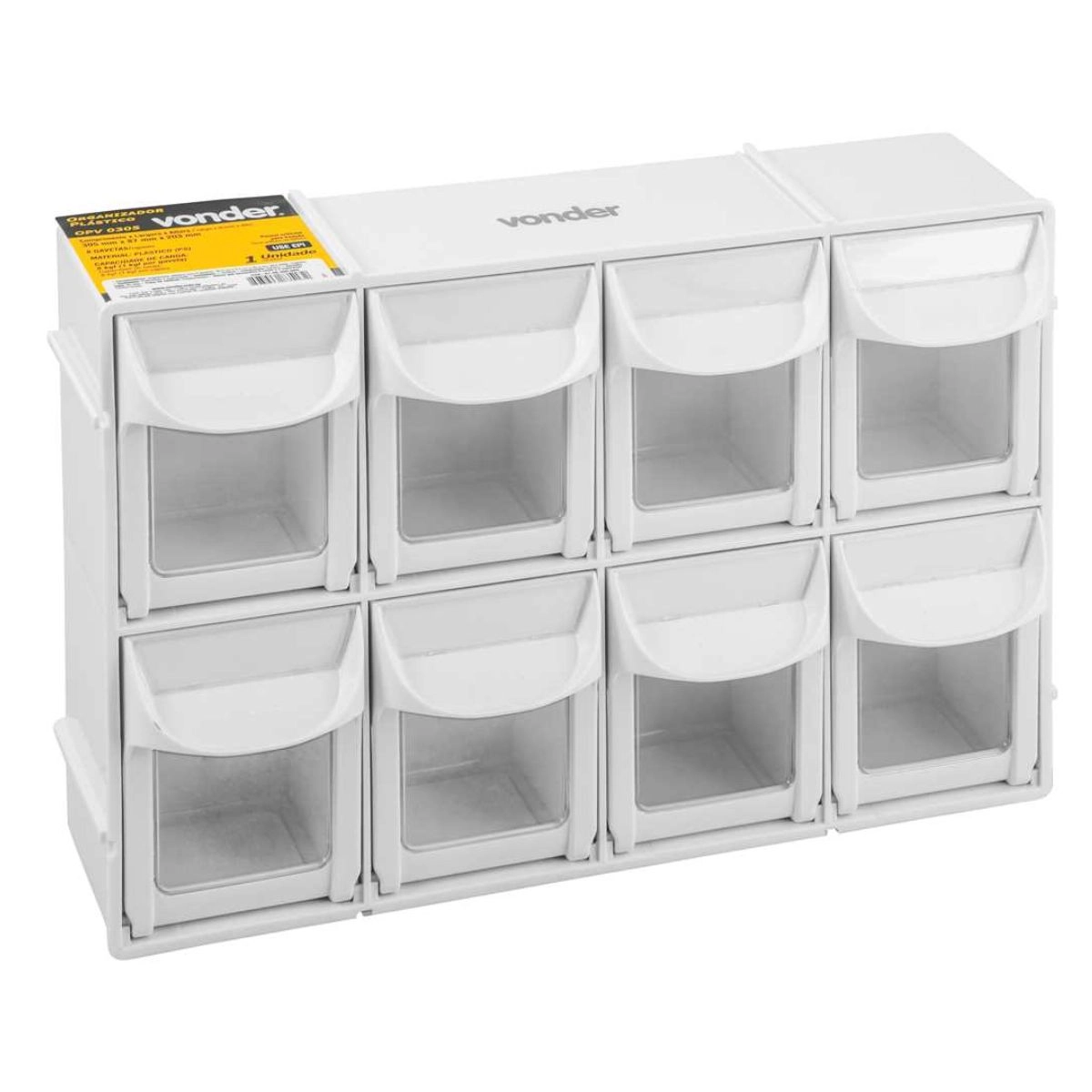 Organizador plástico com 8 gavetas OPV0305 VONDER