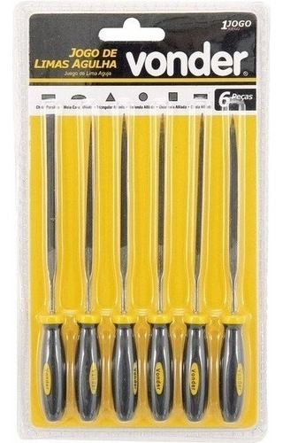 Jogo de limas agulha com cabo com 6 peças VONDER 