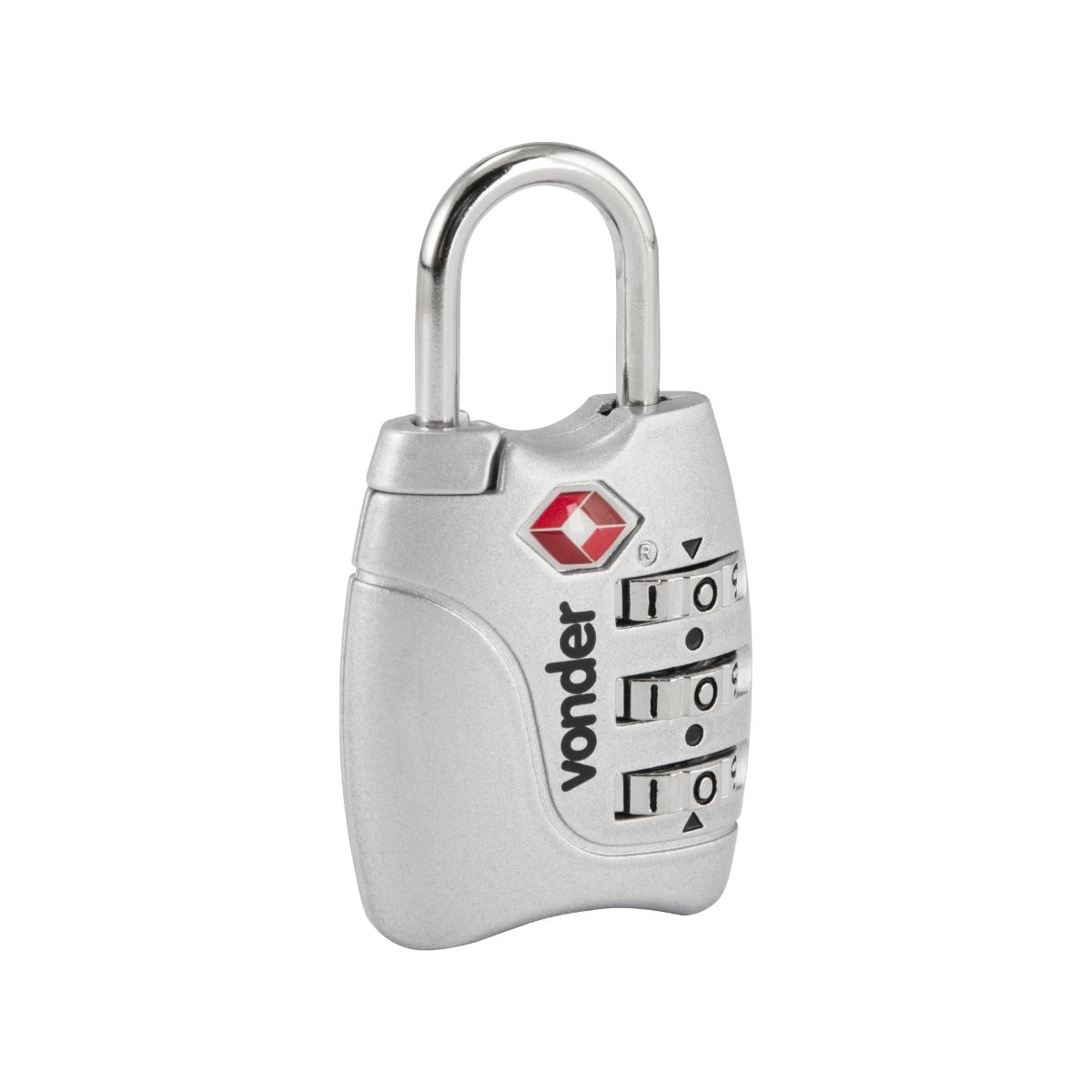 Cadeado TSA com segredo 3 algarismos prata VONDER Cadeado TSA com segredo 3 algarismos prata VONDER