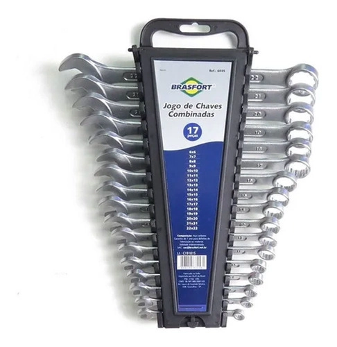 Chave Combinada 6mm a 22mm C/17Pçs BRASFORT