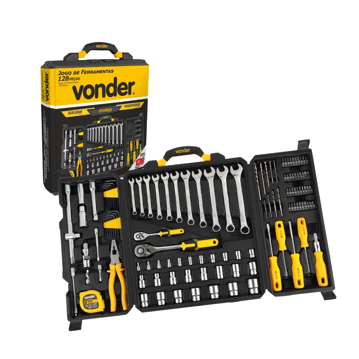 Jogo de ferramentas com 128 peças embalagem fechada VONDER Jogo de ferramentas com 128 peças embalagem fechada VONDER