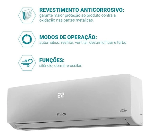 Ar Condicionado Split Inverter 9000BTUs Frio PAC9FB Philco 220V