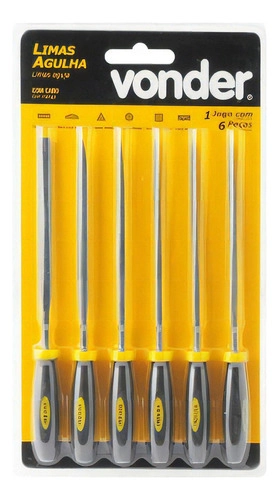 Jogo de limas agulha com cabo com 6 peças VONDER 