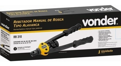 Rebitador manual de rosca tipo alavanca M3-M10 RR310 Vonder Rebitador manual de rosca tipo alavanca M3-M10 RR310 Vonder