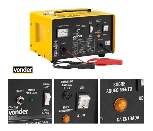 Carregador de Bateria Vonder CBV950 Carregador de Bateria Vonder CBV950