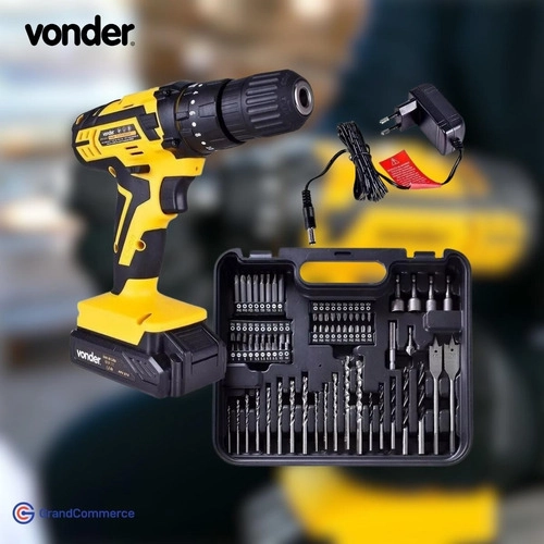 Parafusadeira/Furadeira 12V c/ Impacto Vonder com 74 Peças PFV074 Bivolt Parafusadeira/Furadeira 12V c/ Impacto Vonder com 74 Peças PFV074 Bivolt