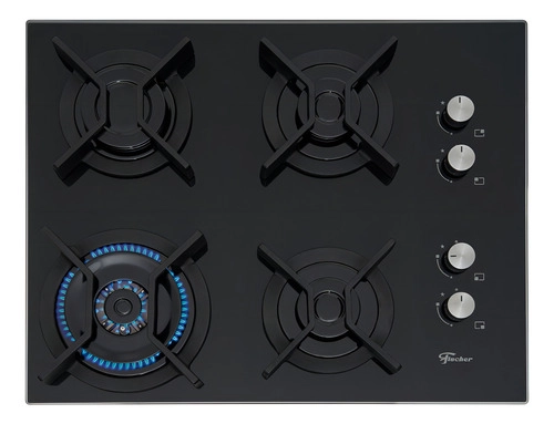 Fogão Cooktop 4Q TC Infinity a gás Mesa Vidro Bivolt Fischer