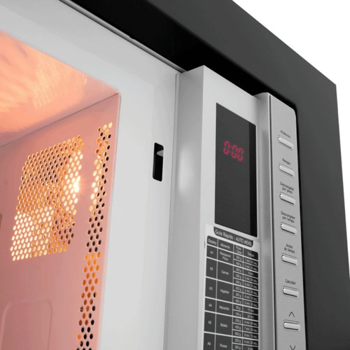 Microondas De Embutir Fit Line Moldura Preta 25 Litros Fischer