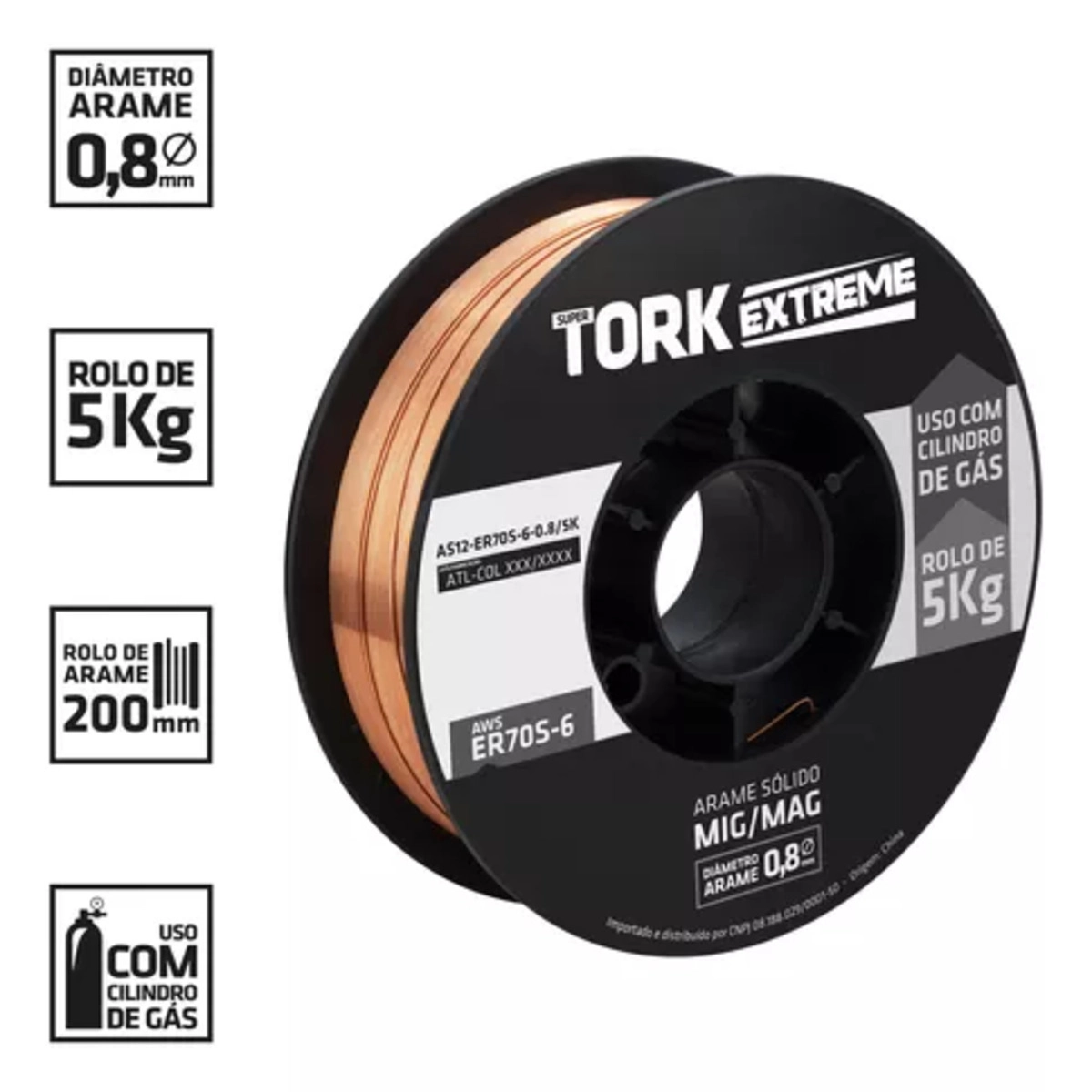 Arame para Solda TORK MIG 0,8mm Rolo 5kg Arame para Solda TORK MIG 0,8mm Rolo 5kg