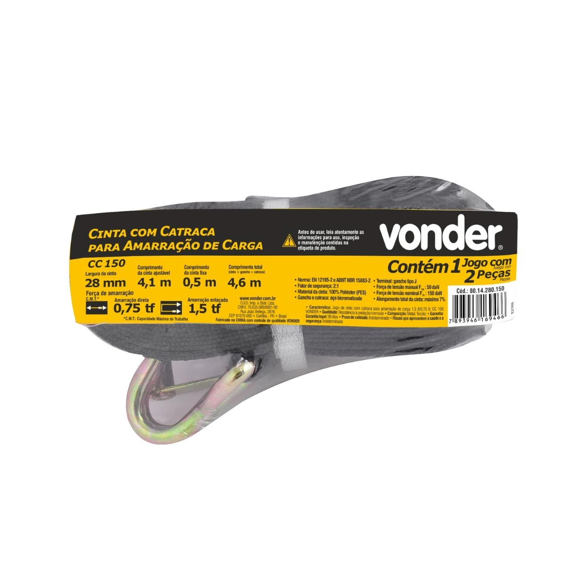 Cinta com catraca para amarração de carga CC150 VONDER