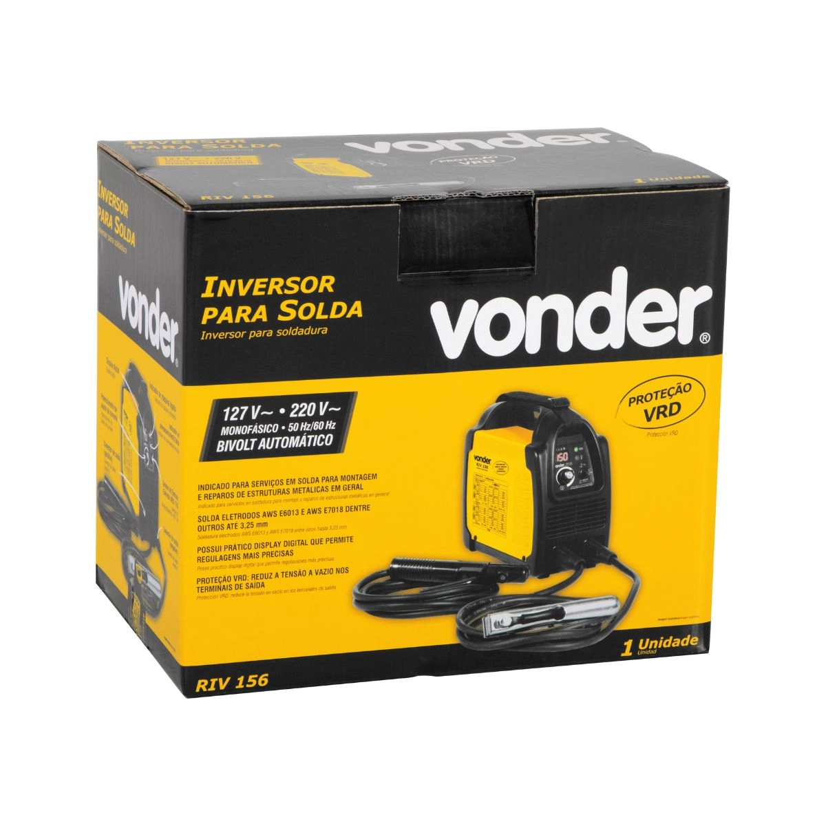 Maquina Inversora Solda RIV156 Bivolt + 2 Esquadros VONDER