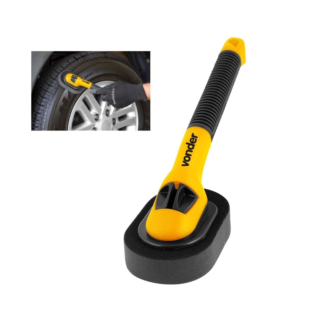 Esponja aplicadora com cabo para pneus e plásticos VONDER Esponja aplicadora com cabo para pneus e plásticos VONDER