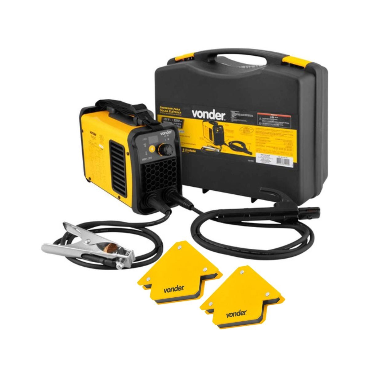 Maquina Inversora Solda RIV125 Bivolt + 2 Esquadros VONDER