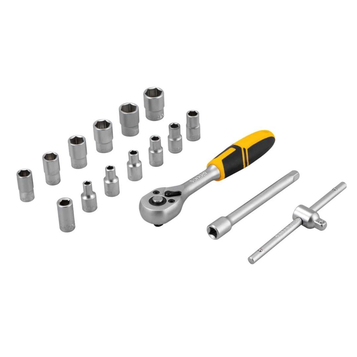 Jogo de soquetes sextavados c/encaixe e catraca 16pçs VONDER