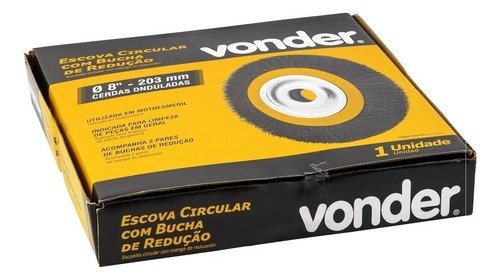Escova circular 8"x 30mm com bucha de redução VONDER