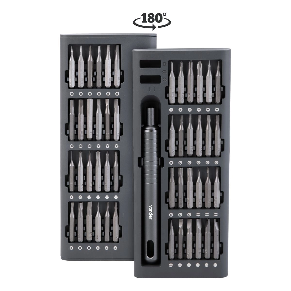 Jogo de bits/ponteiras de precisão c/ 51peças de 4mm VONDER Jogo de bits/ponteiras de precisão c/ 51peças de 4mm VONDER